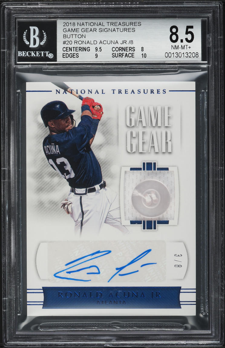 2018 National Treasures Ronald Acuna Jr. ROOKIE PATCH AUTO /8 #GGS