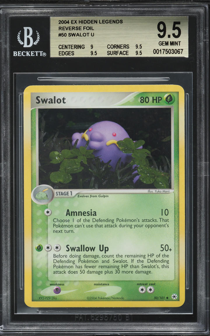 2004 Pokemon EX Hidden Legends Reverse Holo Swalot #50 BGS 9.5 GEM MINT