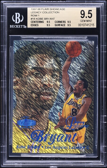 97-98 frair showcase Kobe Bryant Row1〜3 1997 Flair Showcase Kobe Bryant (ROW 3) PSA 8 NM-MT 2nd Year