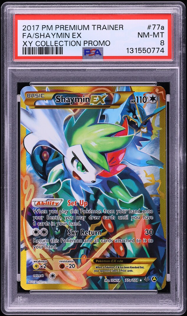 2017 Pokemon XY Promo Premium Trainer Collection Full Art Shaymin EX #77a PSA 8 NM-MT