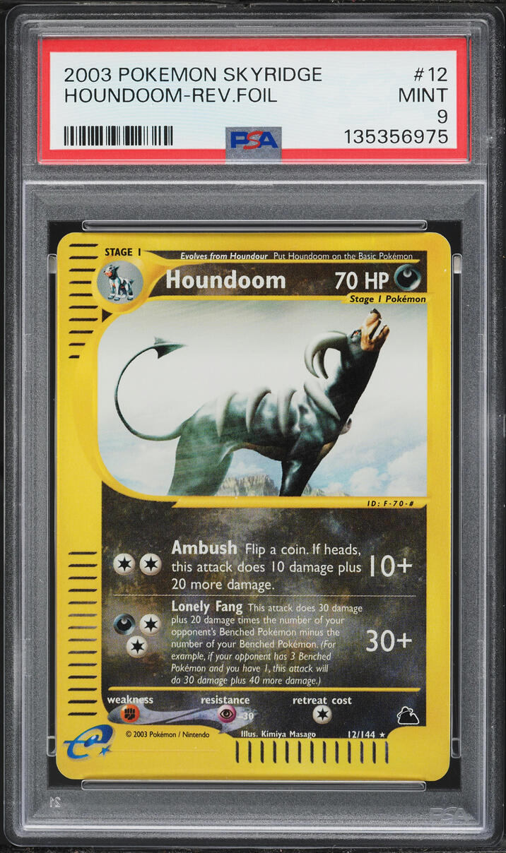 2003 Pokemon Skyridge Reverse Holo Houndoom #12 PSA 9 MINT