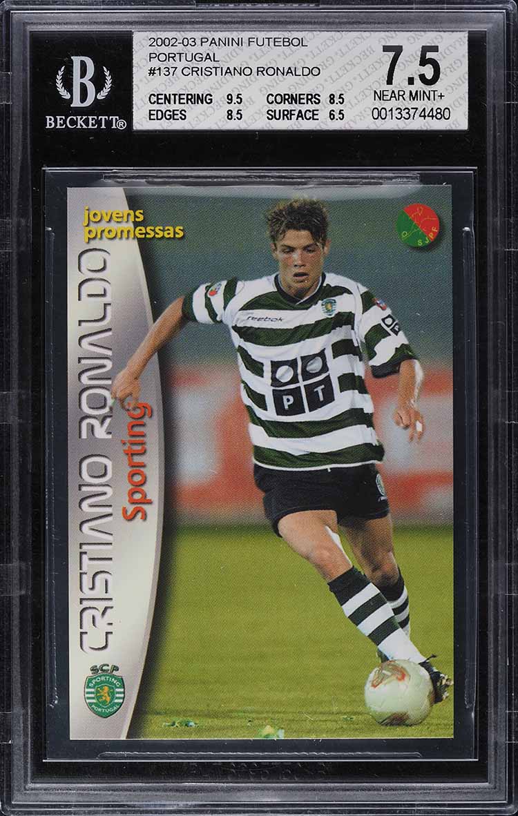 2003 Panini Sports Mega Craques Cristiano Ronaldo ROOKIE BGS 7.5 NRMT+