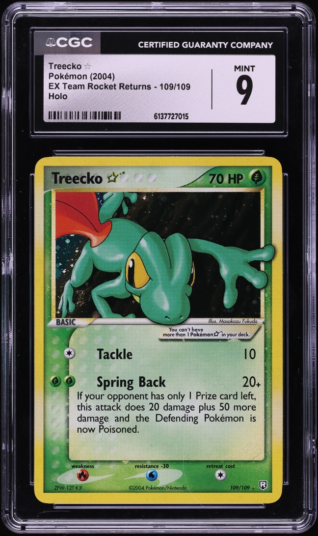 2004 Pokemon EX Team Rocket Returns Holo Treecko Gold Star #109 CGC 9 MINT