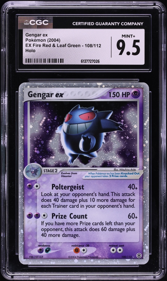 2004 Pokemon EX Fire Red & Leaf Green Holo Gengar ex #108 CGC 9.5 MINT+