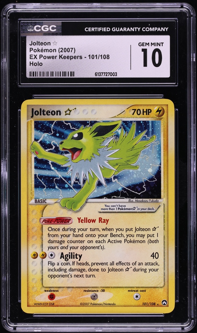 2007 Pokemon EX Power Keepers Holo Jolteon Gold Star #101 CGC 10 GEM MINT