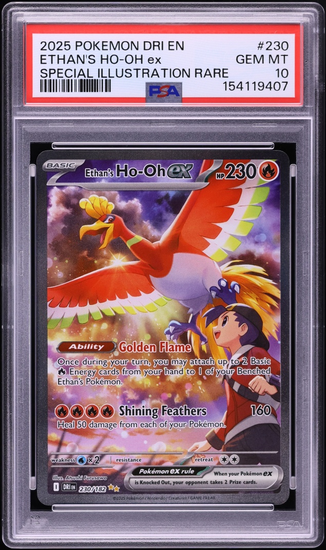 2025 Pokemon Scarlet & Violet Destined Rivals SIR Ethan's Ho-Oh ex #230 PSA 10 GEM MINT