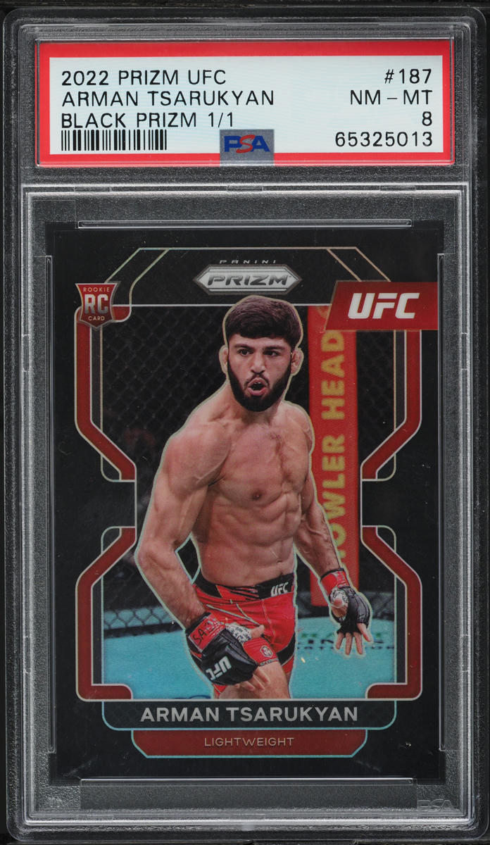 2022 Panini Prizm UFC Black Arman Tsarukyan ROOKIE 1/1 #187 PSA 8 NM-MT