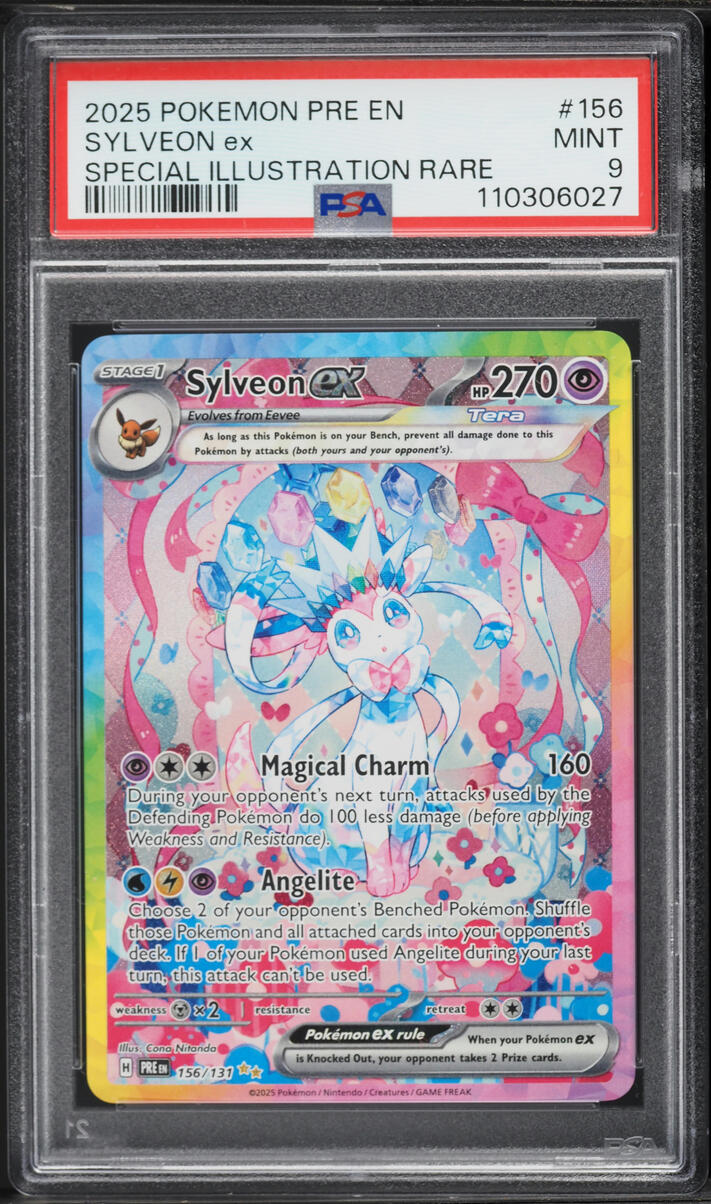2025 Pokemon Scarlet & Violet Prismatic Evolutions SIR Sylveon ex #156 PSA 9 MINT