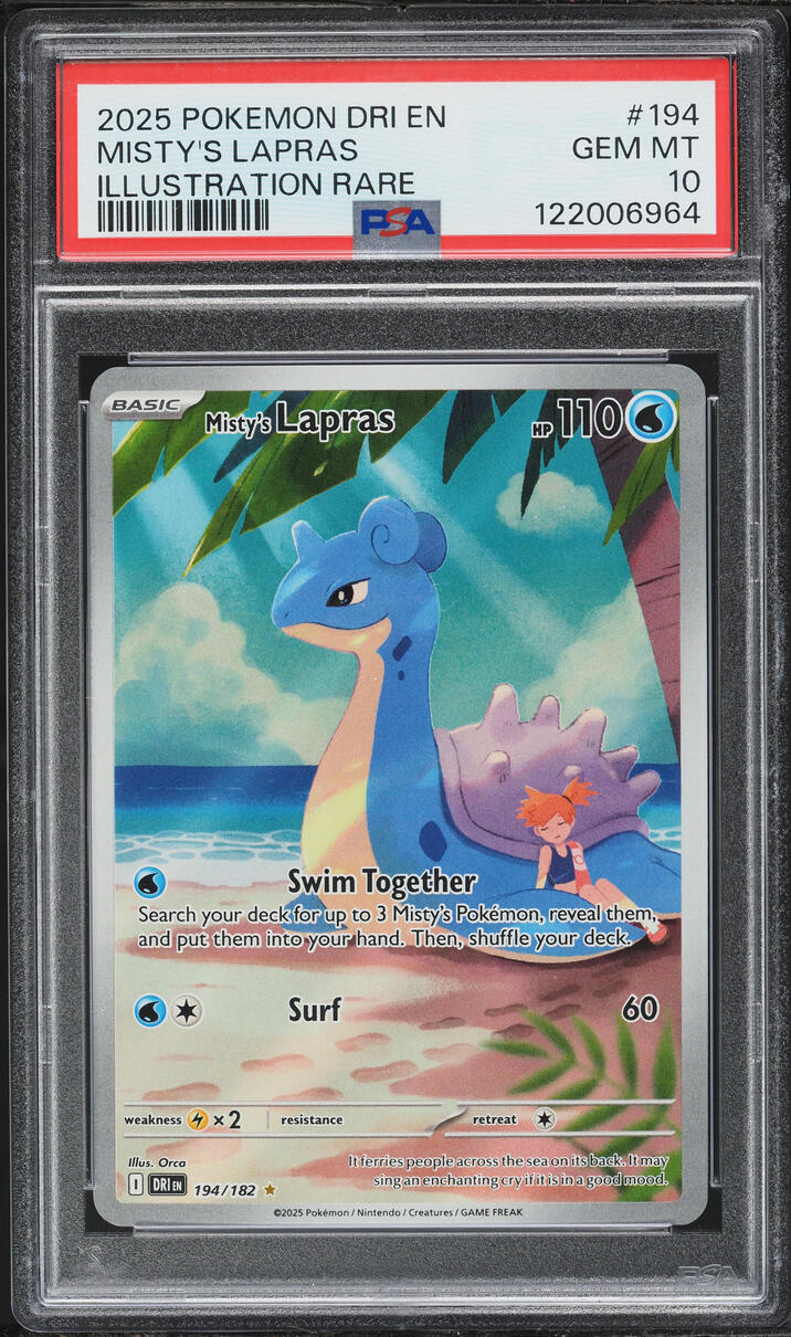 2025 Pokemon Scarlet & Violet Destined Rivals IR Misty's Lapras #194 PSA 10 GEM MINT