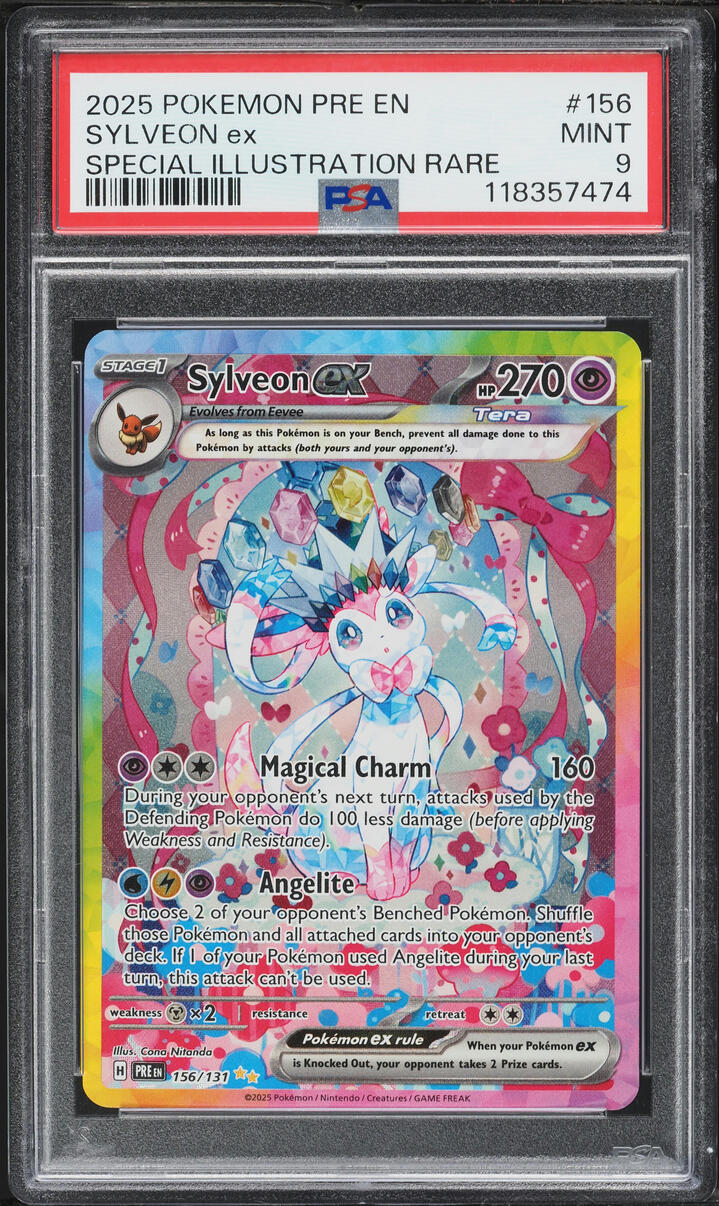 2025 Pokemon Scarlet & Violet Prismatic Evolutions SIR Sylveon ex #156 PSA 9 MINT