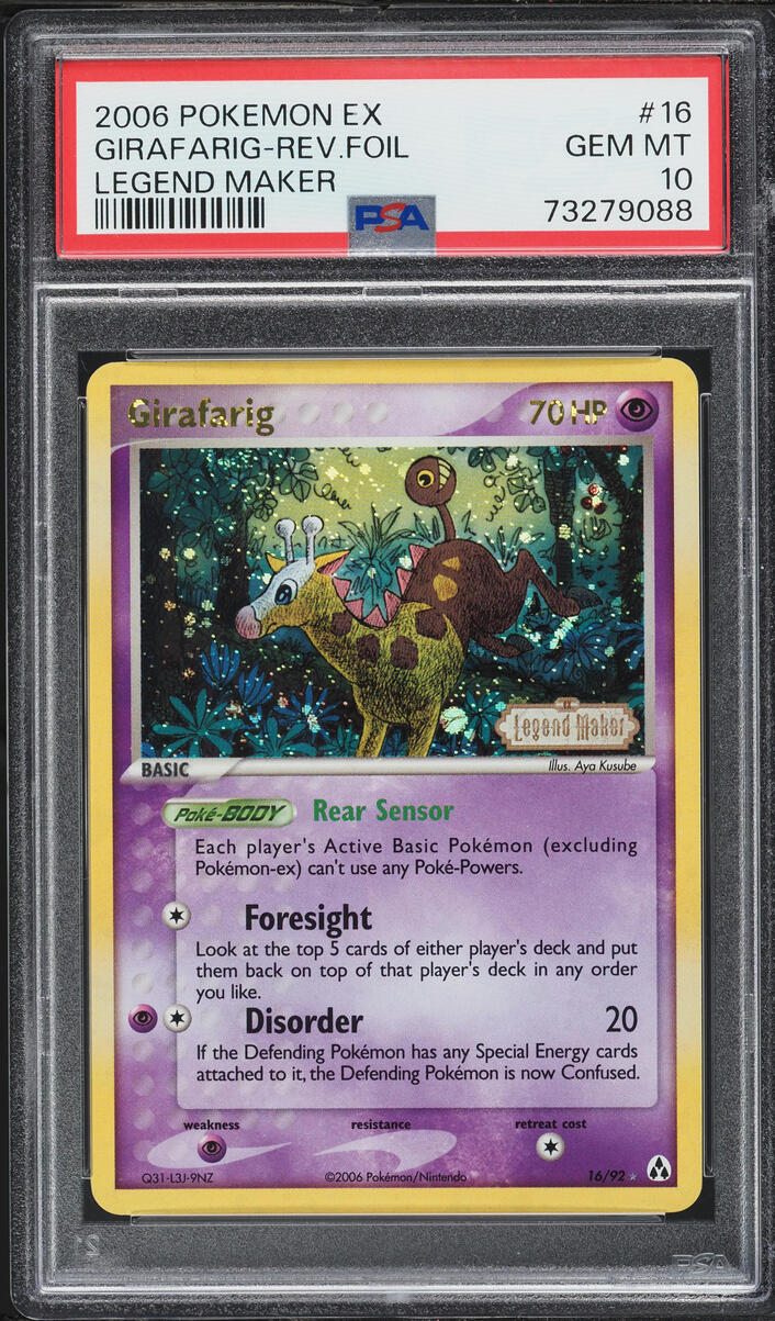 2006 Pokemon EX Legend Maker Reverse Holo Girafarig #16 PSA 10 GEM MINT