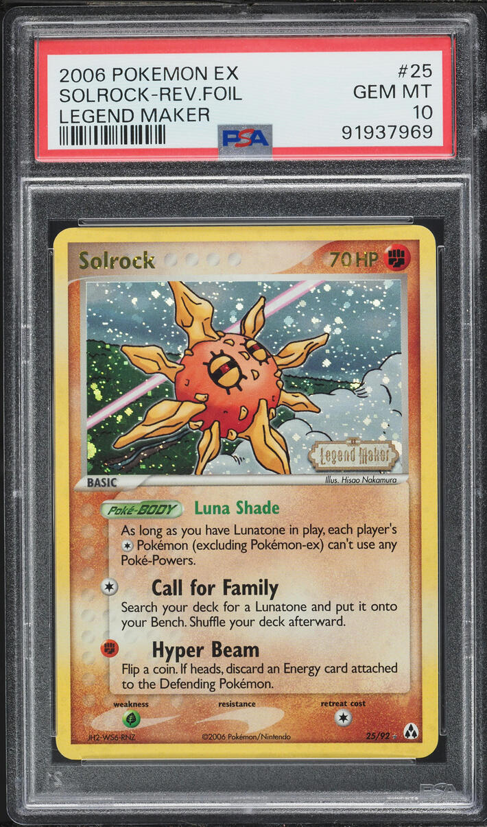 2006 Pokemon EX Legend Maker Reverse Holo Solrock #25 PSA 10 GEM MINT