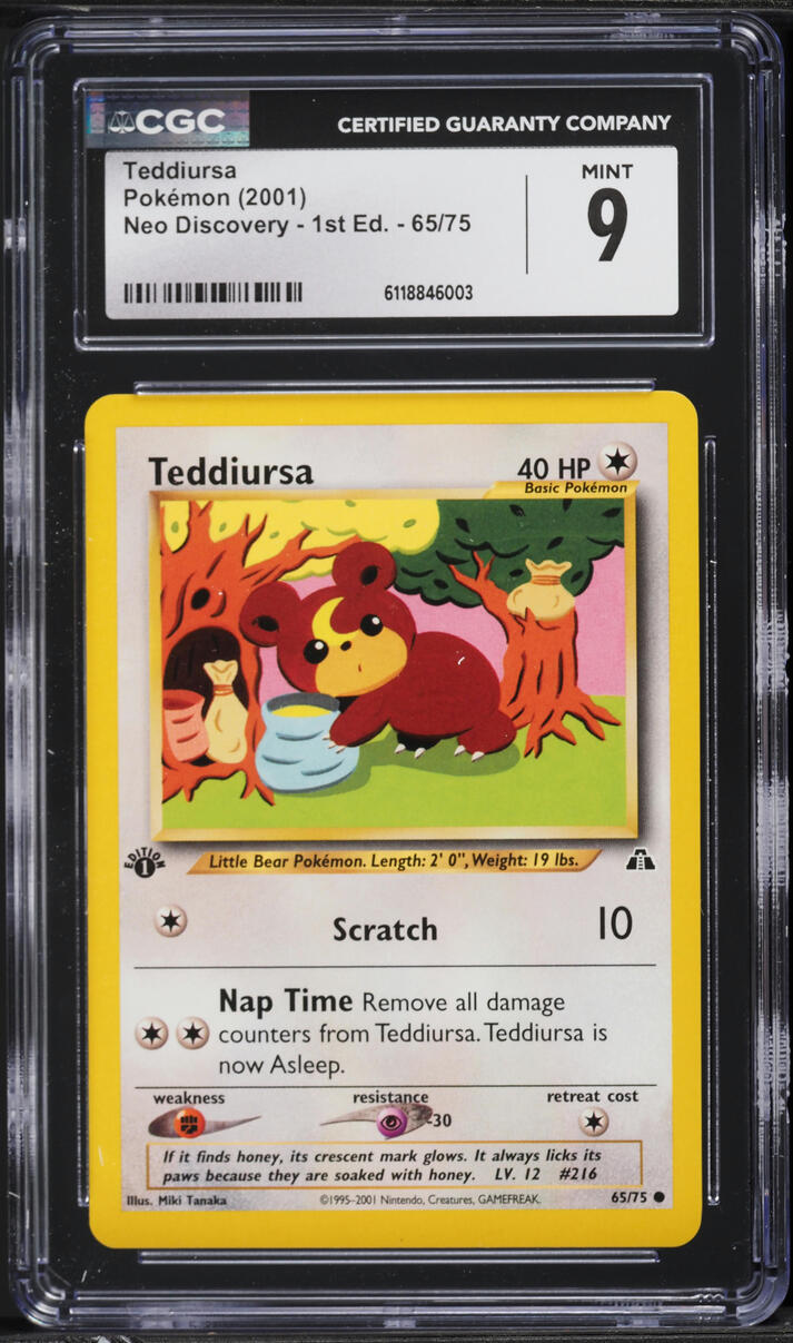 2001 Pokemon Neo Discovery 1st Edition Teddiursa #65 CGC 9 MINT