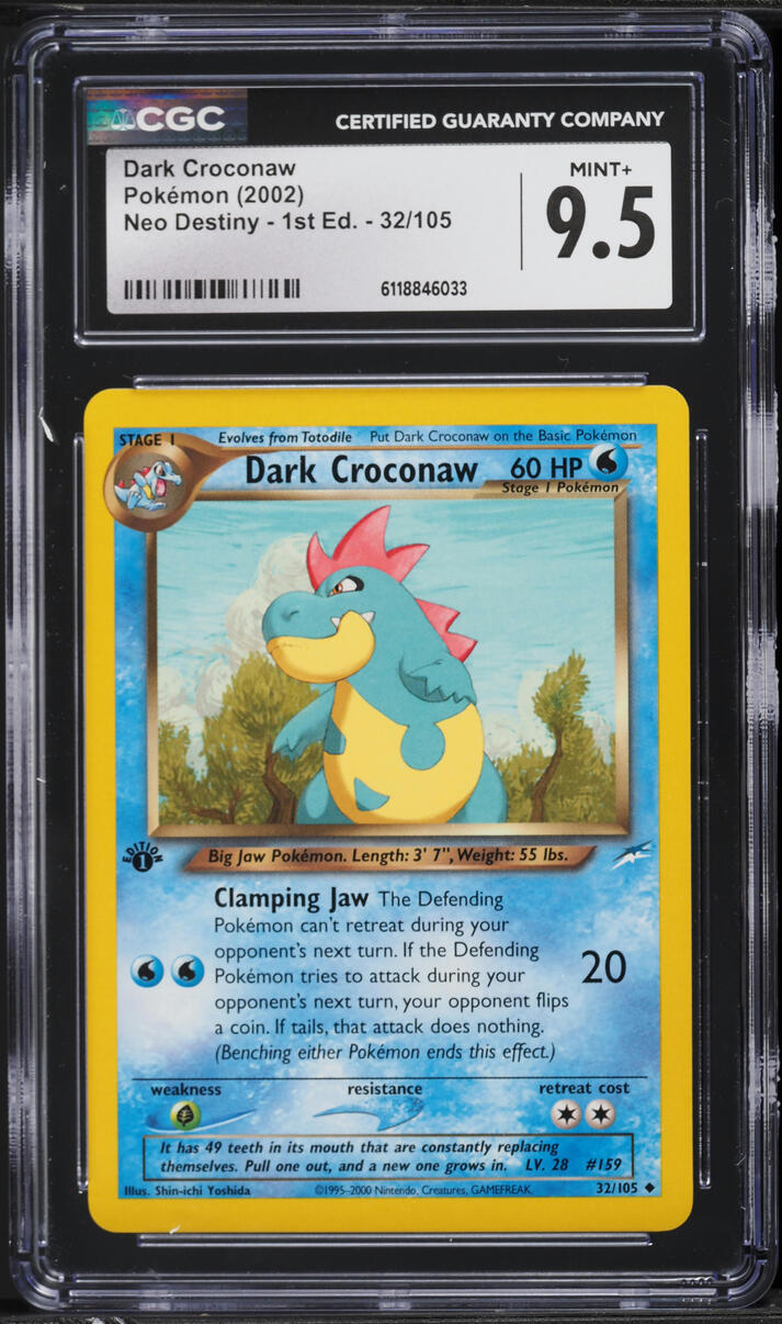 2002 Pokemon Neo Destiny 1st Edition Dark Croconaw #32 CGC 9.5 MINT+