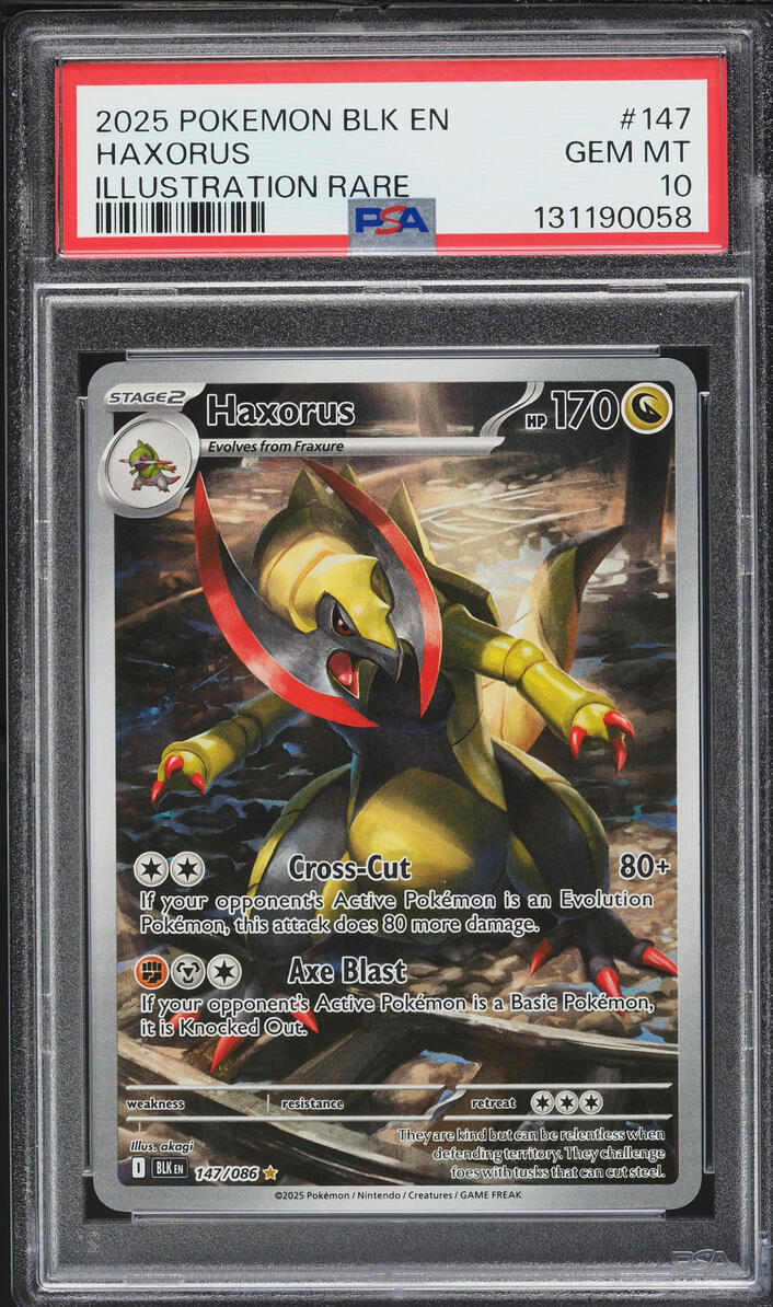 2025 Pokemon Scarlet & Violet Black Bolt IR Haxorus #147 PSA 10 GEM MINT
