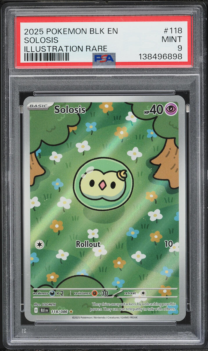 2025 Pokemon Scarlet & Violet Black Bolt IR Solosis #118 PSA 9 MINT