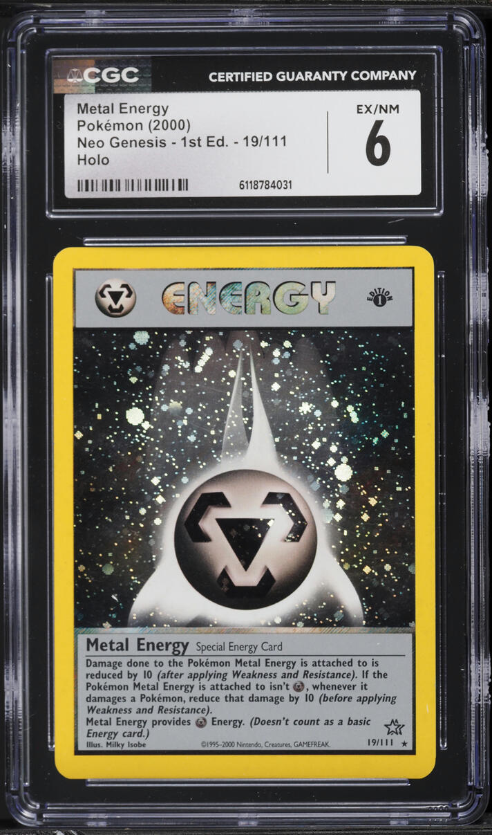 2000 Pokemon Neo Genesis 1st Edition Holo Metal Energy #19 CGC 6 EXMT