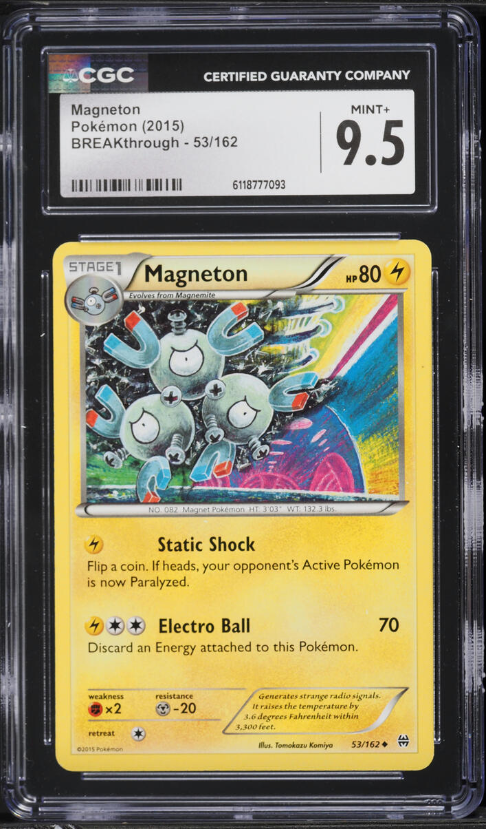 2015 Pokemon XY BREAKthrough Magneton #53 CGC 9.5 MINT+