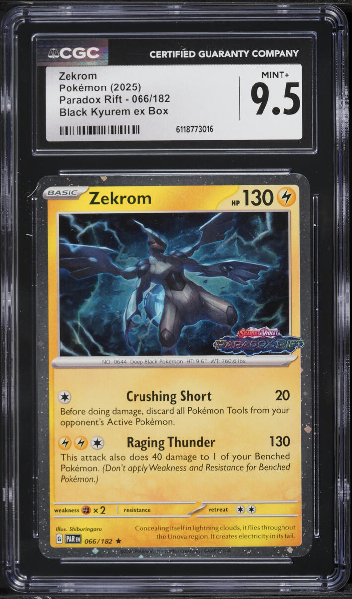 2025 Pokemon Scarlet & Violet Promo Paradox Rift Zekrom #066 CGC 9.5 MINT+