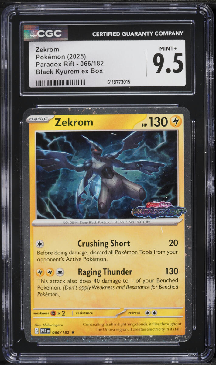 2025 Pokemon Scarlet & Violet Paradox Rift Black Kyurem ex Box Zekrom #066 CGC 9.5 MINT+