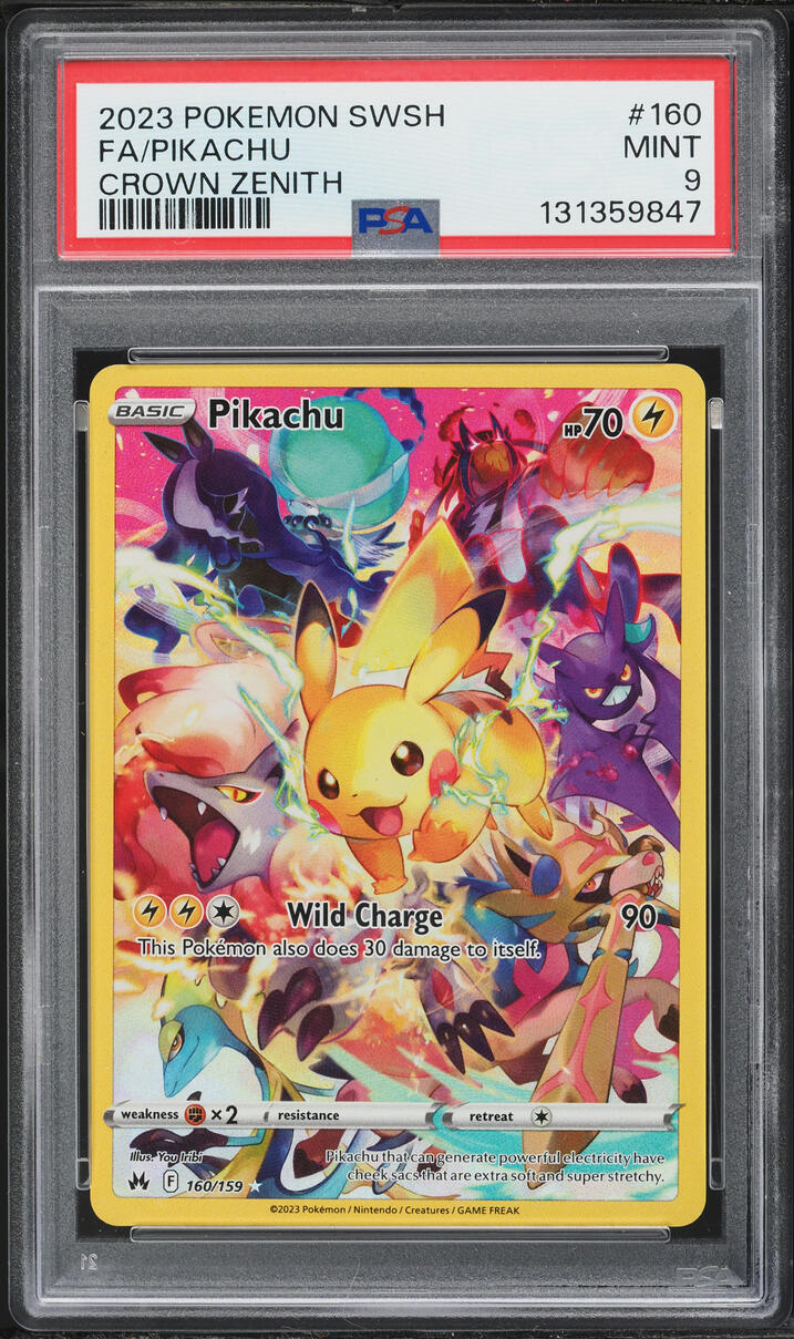 2023 Pokemon Sword & Shield Crown Zenith Alt Art Pikachu #160 PSA 9 MINT