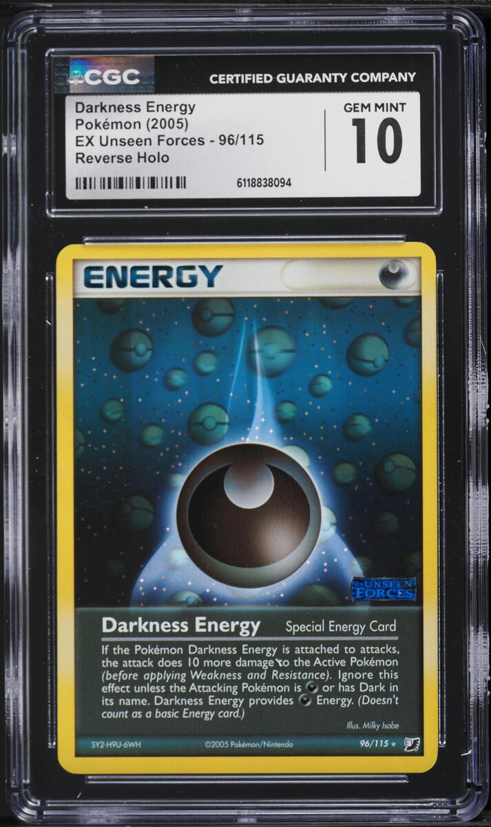 2005 Pokemon EX Unseen Forces Reverse Holo Darkness Energy #96 CGC 10 GEM MINT