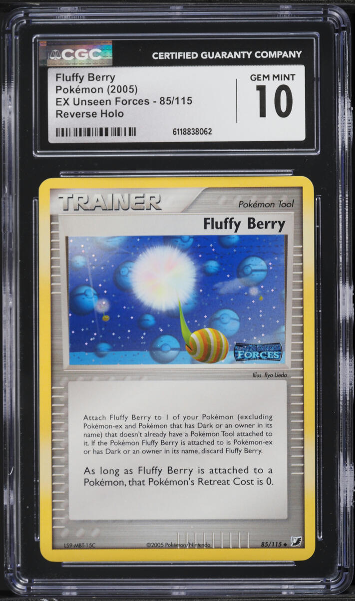 2005 Pokemon EX Unseen Forces Reverse Holo Fluffy Berry #85 CGC 10 GEM MINT