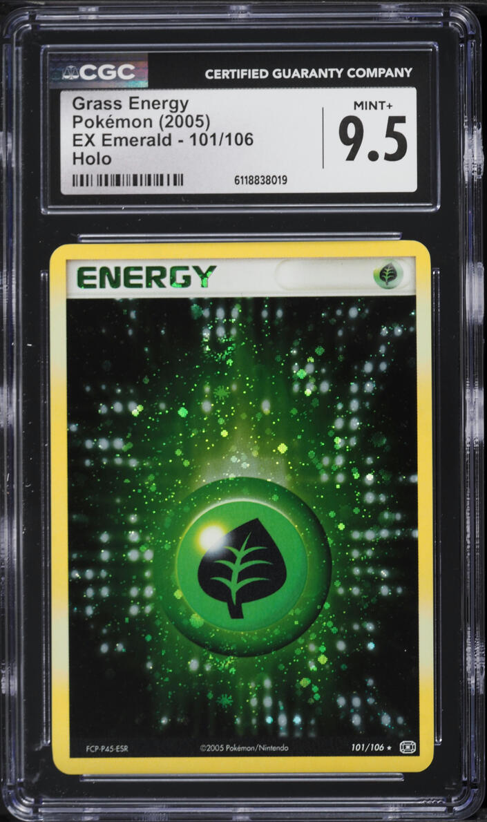 2005 Pokemon EX Emerald Holo Grass Energy #101 CGC 9.5 MINT+