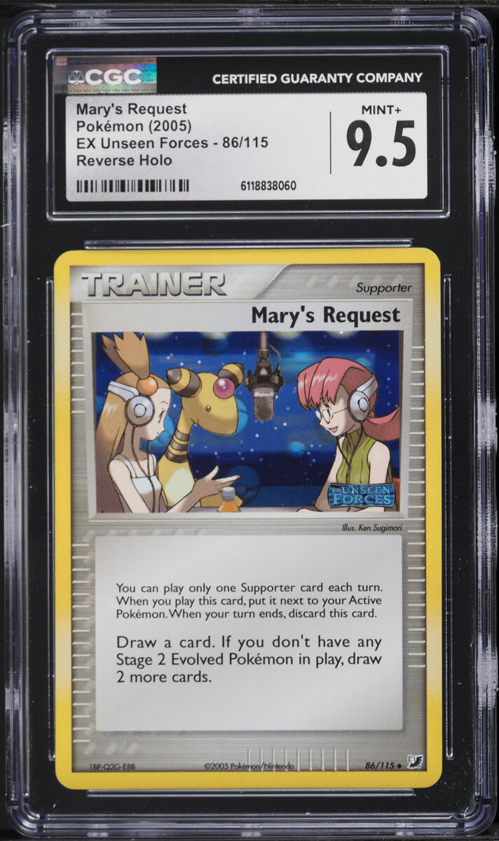 2005 Pokemon EX Unseen Forces Reverse Holo Mary's Request #86 CGC 9.5 MINT+