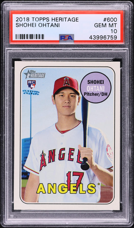 2018 Topps Heritage #600 Shohei Ohtani RC PSA 9 on Fanatics