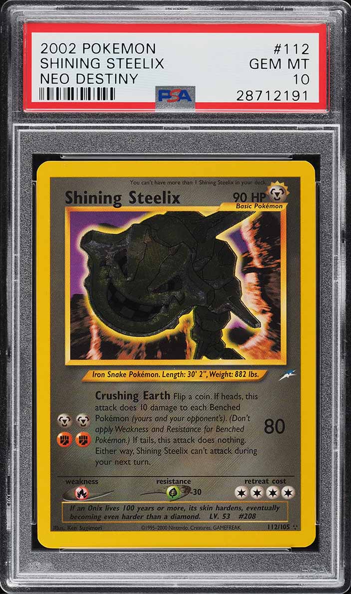 2002 Pokemon Neo Destiny Shining Steelix #112 PSA 10 GEM MINT