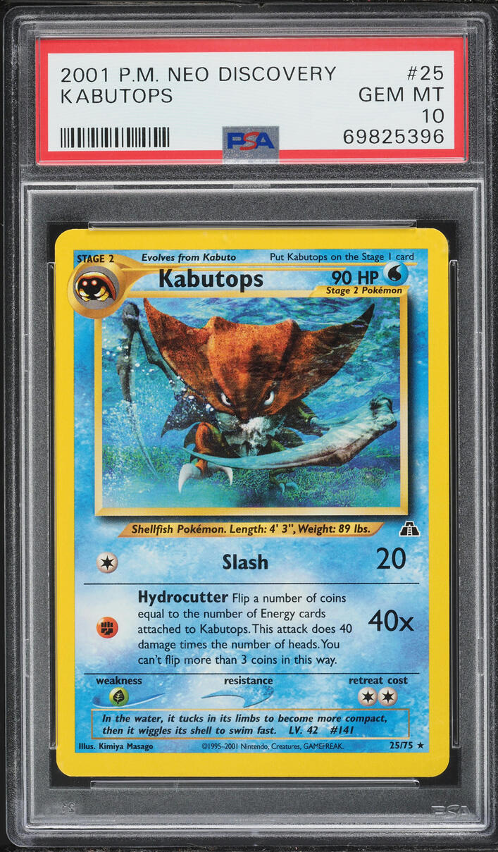 2001 Pokemon Neo Discovery Kabutops #25 PSA 10 GEM MINT