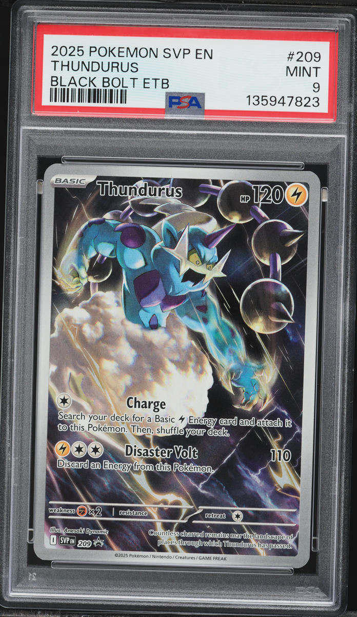 2025 Pokemon Scarlet & Violet Promo Black Bolt ETB Full Art Thundurus #209 PSA 9 MINT