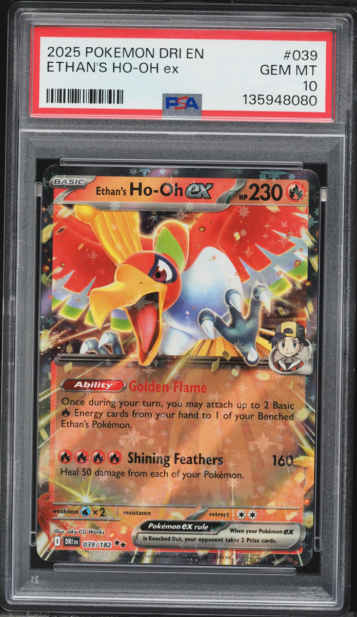 2025 Pokemon Scarlet & Violet Destined Rivals Ethan's Ho-Oh ex #39 PSA 10 GEM MINT