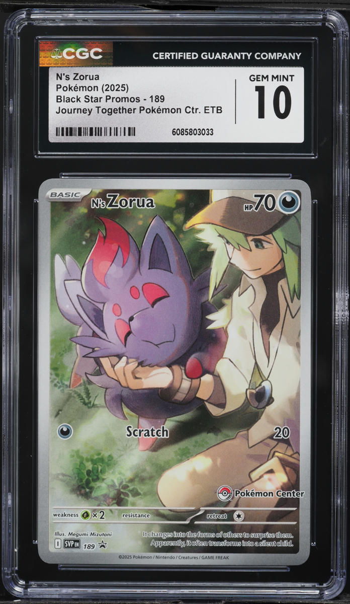 2025 Pokemon SV Black Star Promo Journey Together Center ETB N's Zorua #189 CGC 10 GEM MINT