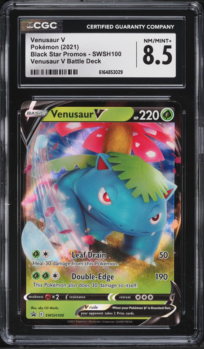 2021 Pokemon SWSH Black Star Promo Battle Deck Venusaur V #SWSH100 CGC 8.5 NM-MT+
