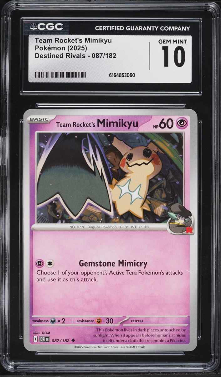 2025 Pokemon Scarlet & Violet Destined Rivals Team Rocket's Mimikyu #87 CGC 10 GEM MINT