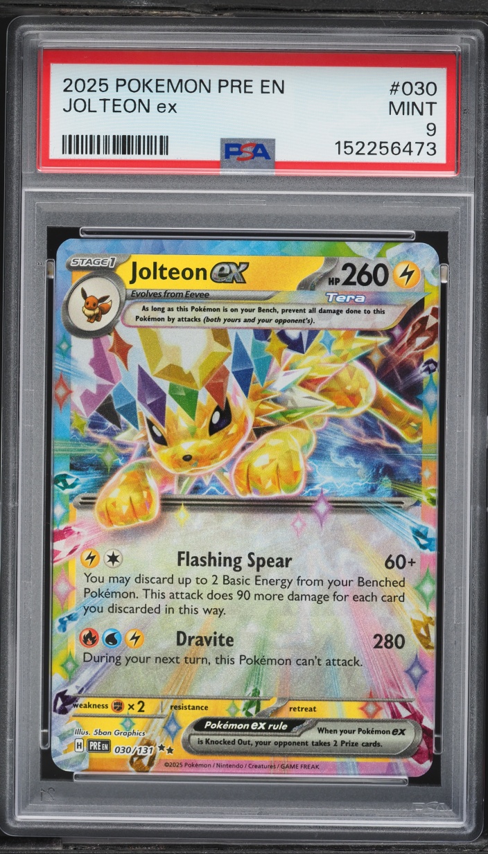 2025 Pokemon Scarlet & Violet Prismatic Evolutions Holo Jolteon EX #30 PSA 9 MINT