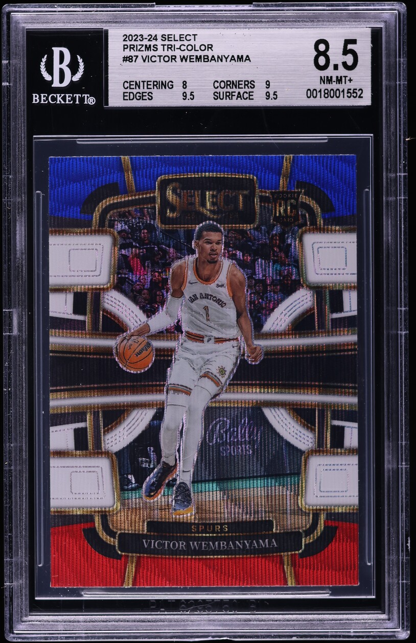 2023 Select Concourse Tri-Color Prizm Victor Wembanyama ROOKIE #87 BGS 8.5
