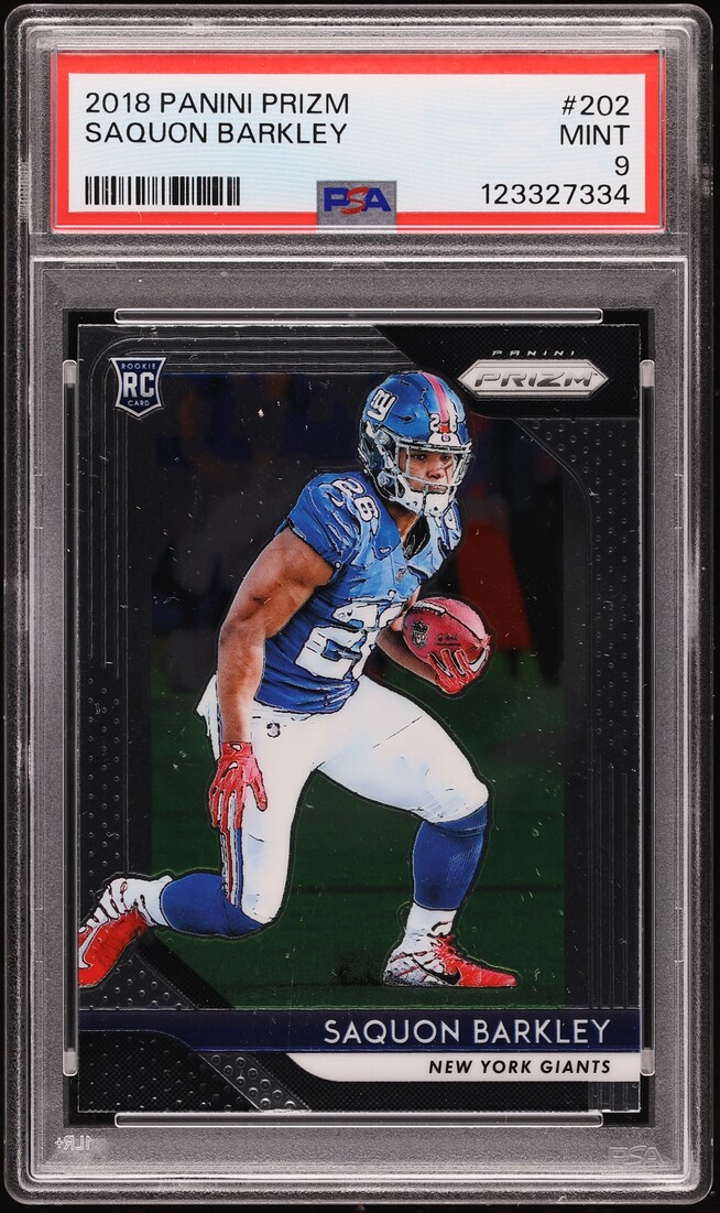 2018 Panini Prizm Saquon Barkley ROOKIE #202 PSA 9 MINT