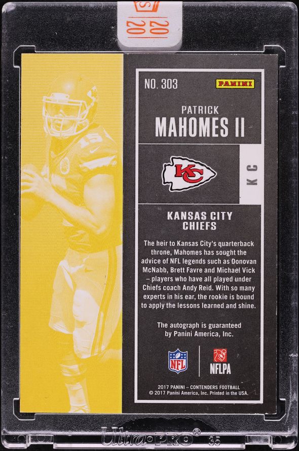 2020 Panini Honors '17 Contenders Super Bowl Patrick Mahomes II RC AUTO 1/1 #303