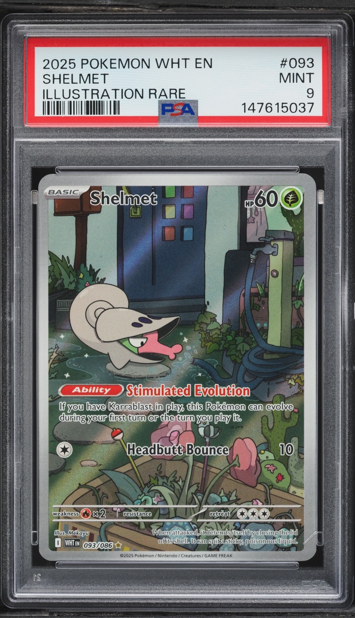 2025 Pokemon Scarlet & Violet White Flare IR Shelmet #093 PSA 9 MINT