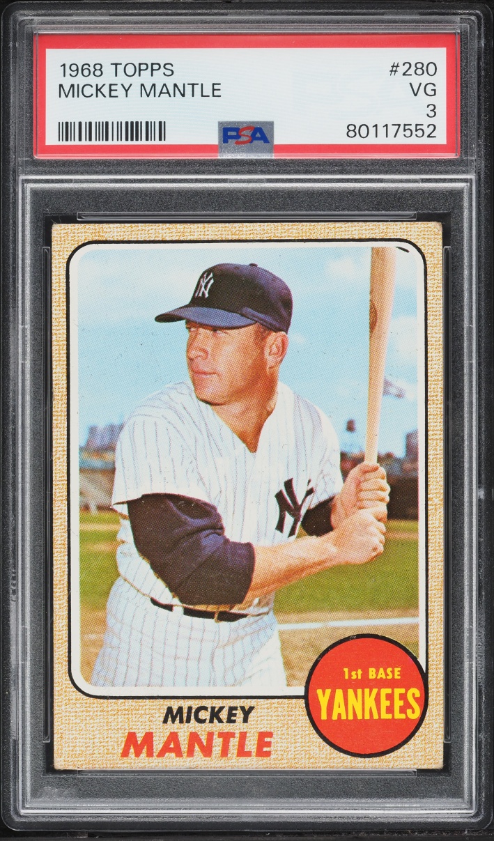 1968 Topps Mickey Mantle #280 PSA 3 VG