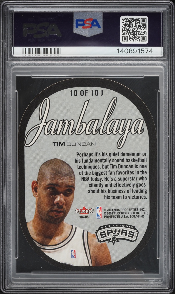 2004 Skybox E-XL Jambalaya Die-Cut Tim Duncan #10 PSA 8 NM-MT