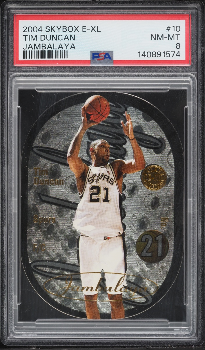 2004 Skybox E-XL Jambalaya Die-Cut Tim Duncan #10 PSA 8 NM-MT