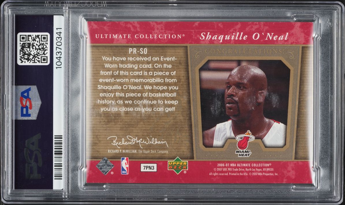 2006 Ultimate Collection Premium Shaquille O'Neal PATCH /50 #PR-SO PSA 8 NM-MT