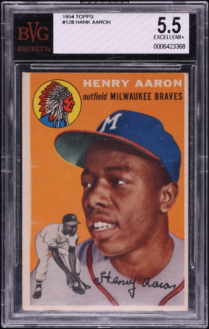 1954 Topps Hank Aaron ROOKIE #128 BVG 5.5 EX+