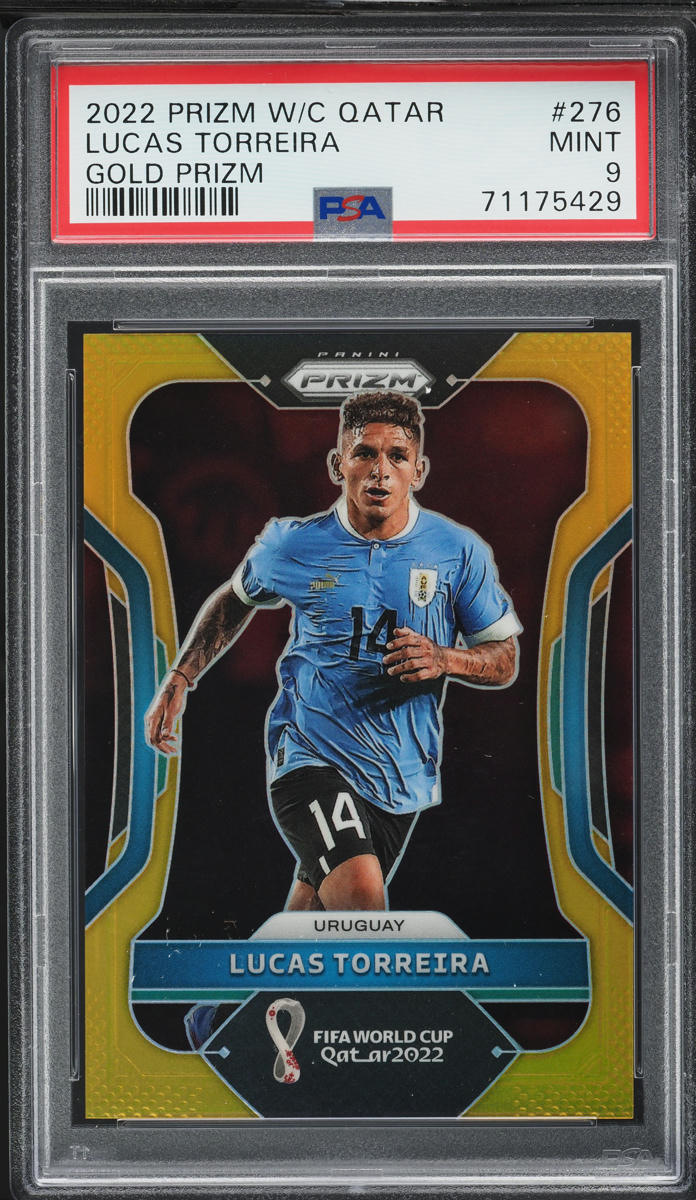 2022 Panini Prizm World Cup Qatar Gold Lucas Torreira /10 #276 PSA 9 MINT