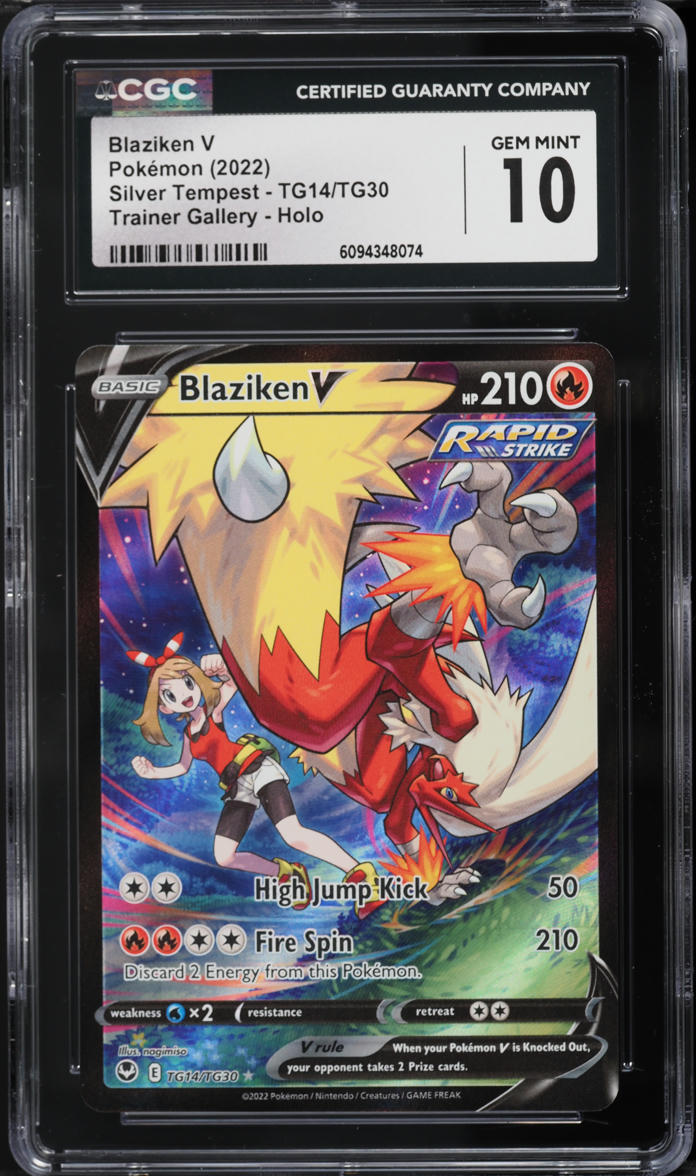 2022 Pokemon Sword & Shield Silver Tempest Trainers Gallery Blaziken V #TG14 CGC 10 GEM MINT