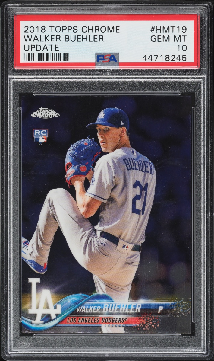 2018 Topps Chrome Update Walker Buehler ROOKIE #HMT19 PSA 10 GEM MINT